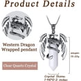 thumbnail image 2 of Dragon Pendant Necklace for Men Women Cool Healing Crystal Stone Necklace Natural Gemstone Necklace Western Dragon Jewelry, 2 of 8