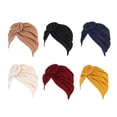 thumbnail image 6 of Turban Knot Simple Style Muslim Hijab Ethnic Cover Cross Beanie Solid Color Hairband Accessories Loss Bonnet Wedding Party Beige, 6 of 7
