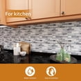 thumbnail image 2 of 10-Sheet Peel and Stick Tiles, Marble Look Kitchen Backsplash Tiles, 12"x12" (Blue Stone), 2 of 6