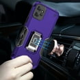 thumbnail image 4 of TJS for Motorola Moto G Power 2023 Phone Case, with Tempered Glass Screen Protector, [Military Grade] Heavy Duty Magnetic Support Ring Kickstand Cover for Moto G Power 2023 (Purple), 4 of 9