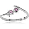 Women's CZ Sterling Silver Adjustable Fashion Toe Ring, Pink