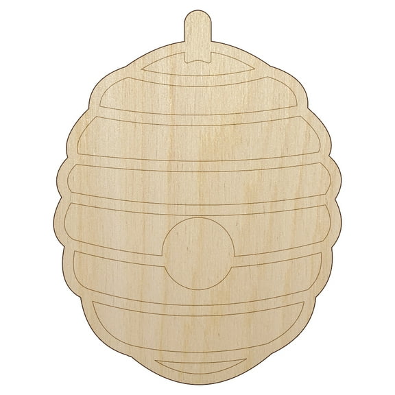 Bee Hive Wood Shape Unfinished Piece Cutout Craft DIY Projects - 4.70 Inch Size - 1/8 Inch Thick