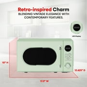 Magic Chef 0.7 Cubic Feet 700W Classic Retro Countertop Microwave, Green