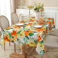 thumbnail image 5 of Orange Floral Tablecloth 60×84 inch Waterproof, Spring Summer Oblong Table Cloth Washable, Cloth Table Cover for Party Picnic Dinner Decor (Floral 01), 5 of 6