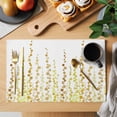 thumbnail image 2 of Sage Green Polka Dots Placemats Set of 6, Yellow Watercolor Abstract Art Placemats for Dining Table, Place Mats for Kitchen Tabletop, Waterproof Wipeable Dining Table Mats Set, 2 of 9
