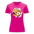 thumbnail image 3 of Playera Blusa Con Impresion De Oso Saliendo Del Pecho Ropa Para Mujer Color Fucsia Talla Grande Marca Emil SaEs, 3 of 4