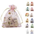 thumbnail image 4 of Oro estampado corazón bolsa de organza multicolor Favor de la boda regalo de joyería bolsas de dulces 100 piezas Speravity JJ16342-08, 4 of 7