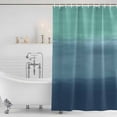 thumbnail image 2 of Teal Blue Ombre Shower Curtain Set - Standard 72" x 72" Washable Bathtub Curtain with 12 Hooks, Modern Abstract Art Texture Waterproof Fabric Stall Shower Curtains for Bathroom/Bathtub Décor, 2 of 6