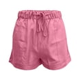 thumbnail image 6 of Women's Utility Shorts with Pockets, Casual Solid Color Elastic Waist Twill Shorts, Summer Lightweight Everyday Cuffed Hem Chino Basic Shorts, 6 of 8