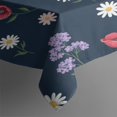 thumbnail image 3 of Pioneer Flower Floral Print Pattern Rectangle Tablecloth 60"x84", Waterproof Polyester Table Cloth, Wipeable Spillproof for Dining Camping Indoor Outdoor, 3 of 5