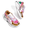 thumbnail image 3 of LUCKY STEP Fashion Colorblock Chunky Sneakers Retro Dad Walking Shoes,Purple/Fushia,Womens, 3 of 5