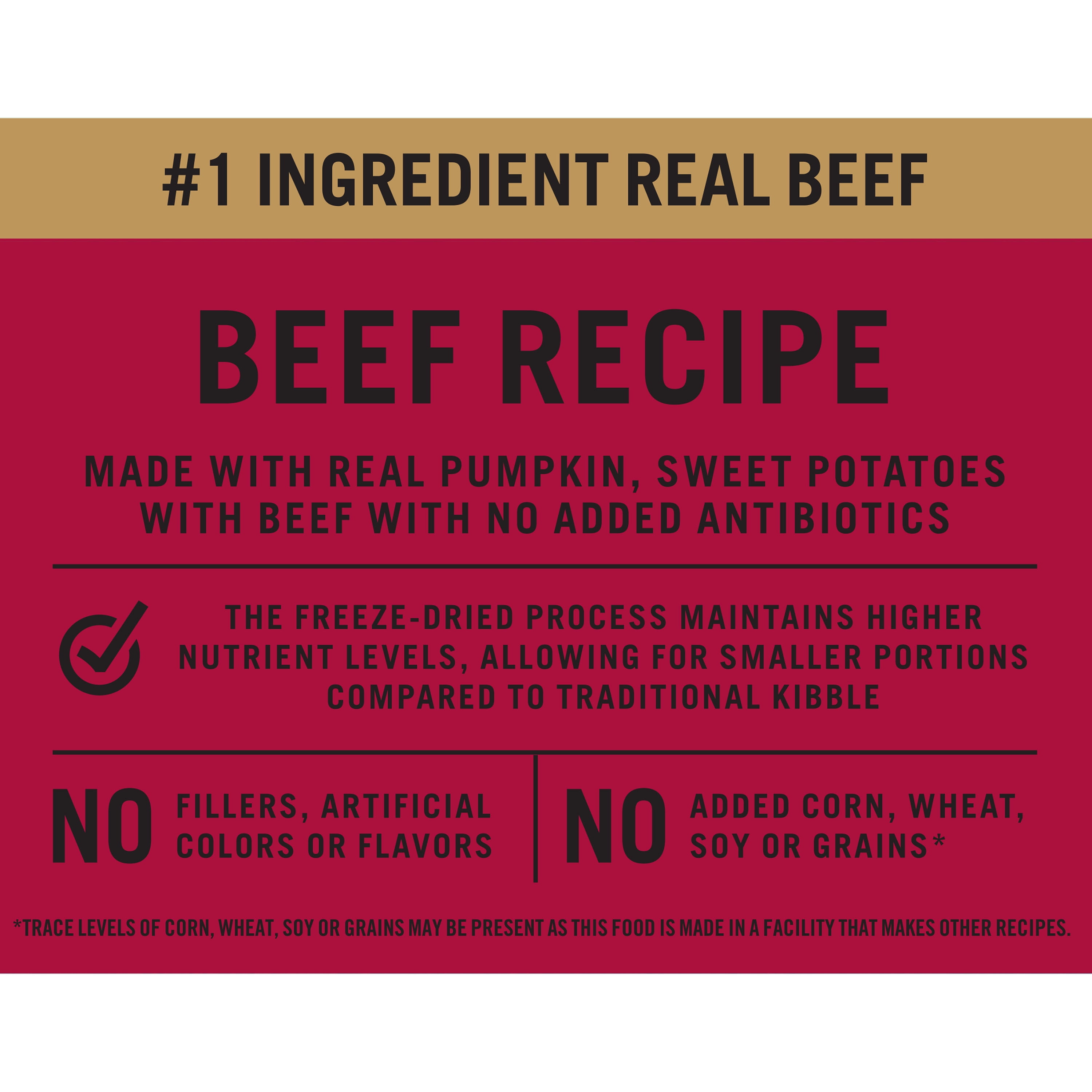 (24 pack) Pure Balance Wild & Free Freeze-Dried Dog Food, Beef Recipe, 16 oz