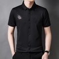 thumbnail image 4 of MDUKONU Chemise Classique pour Homme à Manches Courtes, Ne Rétrécit Pas, Entretien Facile, Noire, m, 4 of 6