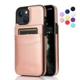thumbnail image 1 of iPhone 13 Mini Case, Leather Wallet Case iPhone 13 Mini 5.4", PU Leather Case, Built in Stand Wallet Credit Card Holder Case 5 Card Slots Case For Apple iPhone 13 Mini, Pink, 1 of 10