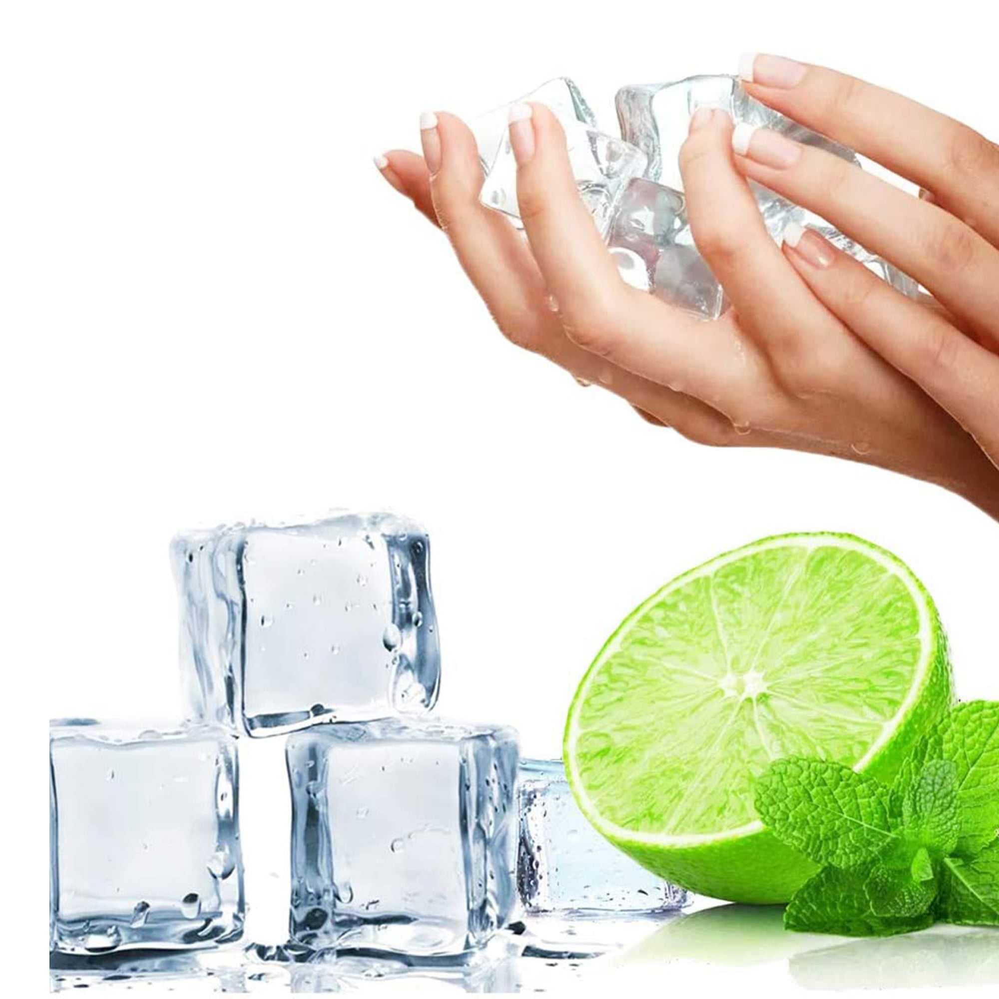 Diconna Clear Fake Crushed Ice Rocks Decorative Ice Cubes Display for