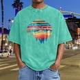 thumbnail image 2 of IWRICH Men's Acid Washed Casual Crew Neck Plus Size T Shirts Graphic Printed Short Sleeve Tshirts Casual Loose Fit Summer Oversize Tees Green S, 2 of 4