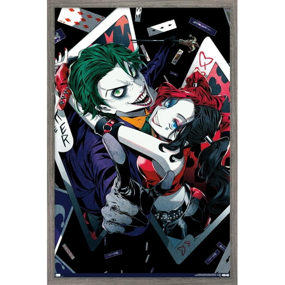 DC Comics - Harley Quinn Anime - Joker Hug 16.5 in x 24.25 in Framed Poster, by Trends International