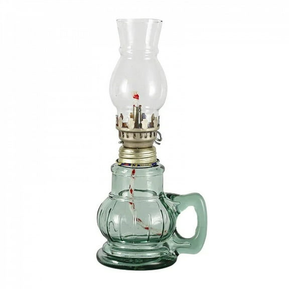 1Pcs Retro vintage kerosene lamp Candlestick Ornaments Windproof Oil Lamp with glass cover Chamber Decorative Emergency lighting