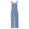 thumbnail image 4 of Frostluinai Romper for Women Summer Casual Jumpsuits Loose Fit Adjustable Strap Wide Leg Overalls Plus Size Trandy Plaid Jumpers with Pocket, 4 of 5
