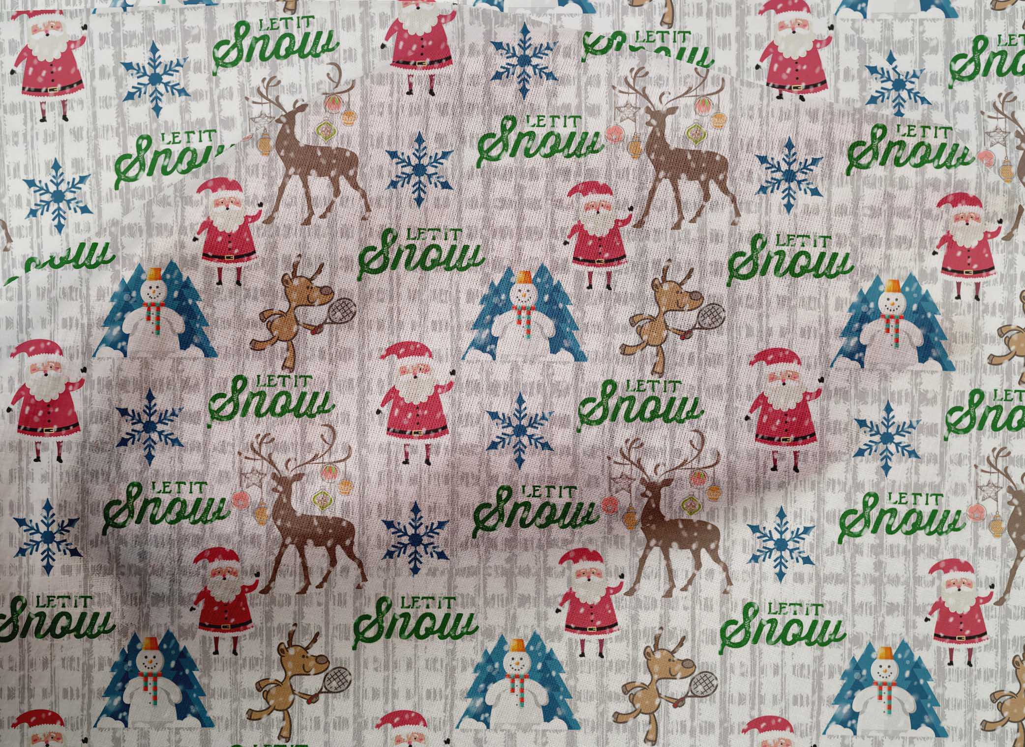 oneOone Cotton Cambric Light Gray Fabric Christmas Christmas Quilting Supplies Print Sewing Fabric By The Yard 42 Inch Wide