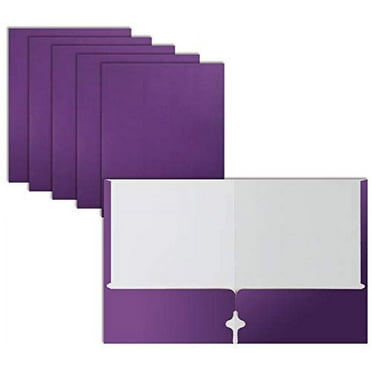 Two Pocket Portfolio Folders, 50-Pack, Purple, Letter Size Paper Folders, by Better Office Products, 50 Pieces, Purple