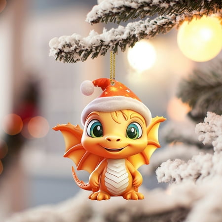 

Frosted Garland Thick Baby Pendant Christmas Tree Charm Cute Cartoon Car Pendant 2d Flat Acrylic Christmas Tree Pendant
