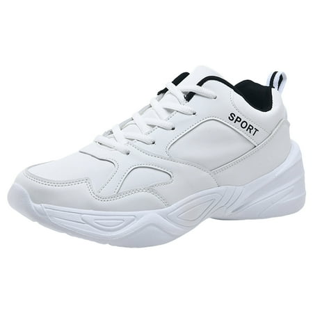 

Fauean Women Sneakers Fashionable Flat Bottom Thick Sole Lightweight and Casual Shoes White Size 43