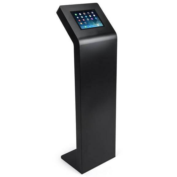 Displays2go Locking Tablet Floor Stand, Steel Construction – Black (IPGRAND9BK)