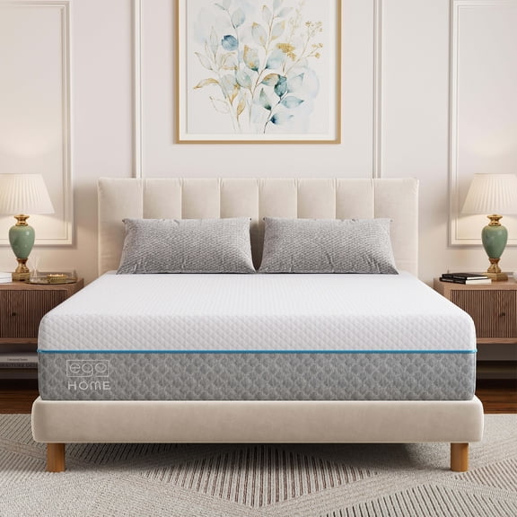 EGOHOME 14 inch Queen Mattress in a Box, Gel Memory Foam Mattress, Medium