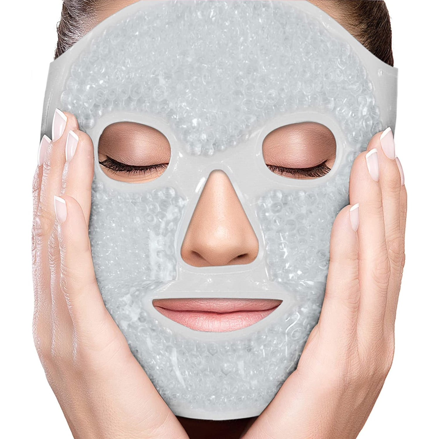 Uralili Ice Face Mask for Woman Man, Heated Warm Cooling Reusable Gel