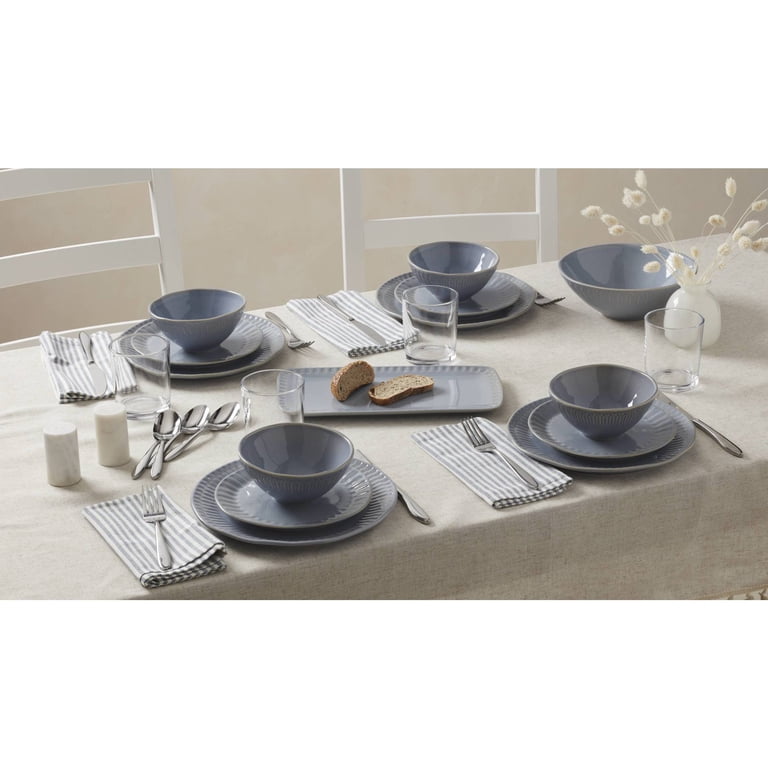 Oneida Entertain 365 48 oz Blue Stoneware Serving Bowl for Kitchen