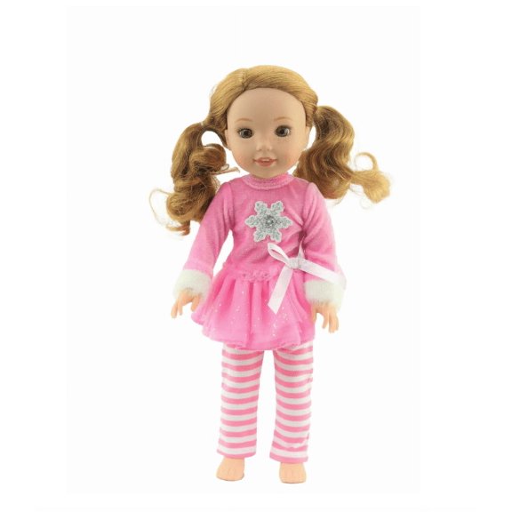 Pink Snowflake Pant Set For 14 Inch dolls