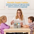thumbnail image 3 of ECR4Kids 4-Compartment Medium Plastic Caddy, Multipurpose Organization, Grey, 6-Pack, 3 of 9