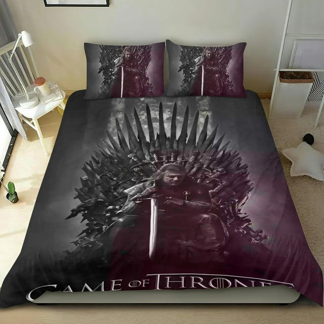 Juego de Tronos Conjunto de sábanas temático, trío de piezas, cómodo y amigable con la piel, diseño único, regalo de decoración para el hogar para familiares, amigos y fans,173cm *218cm