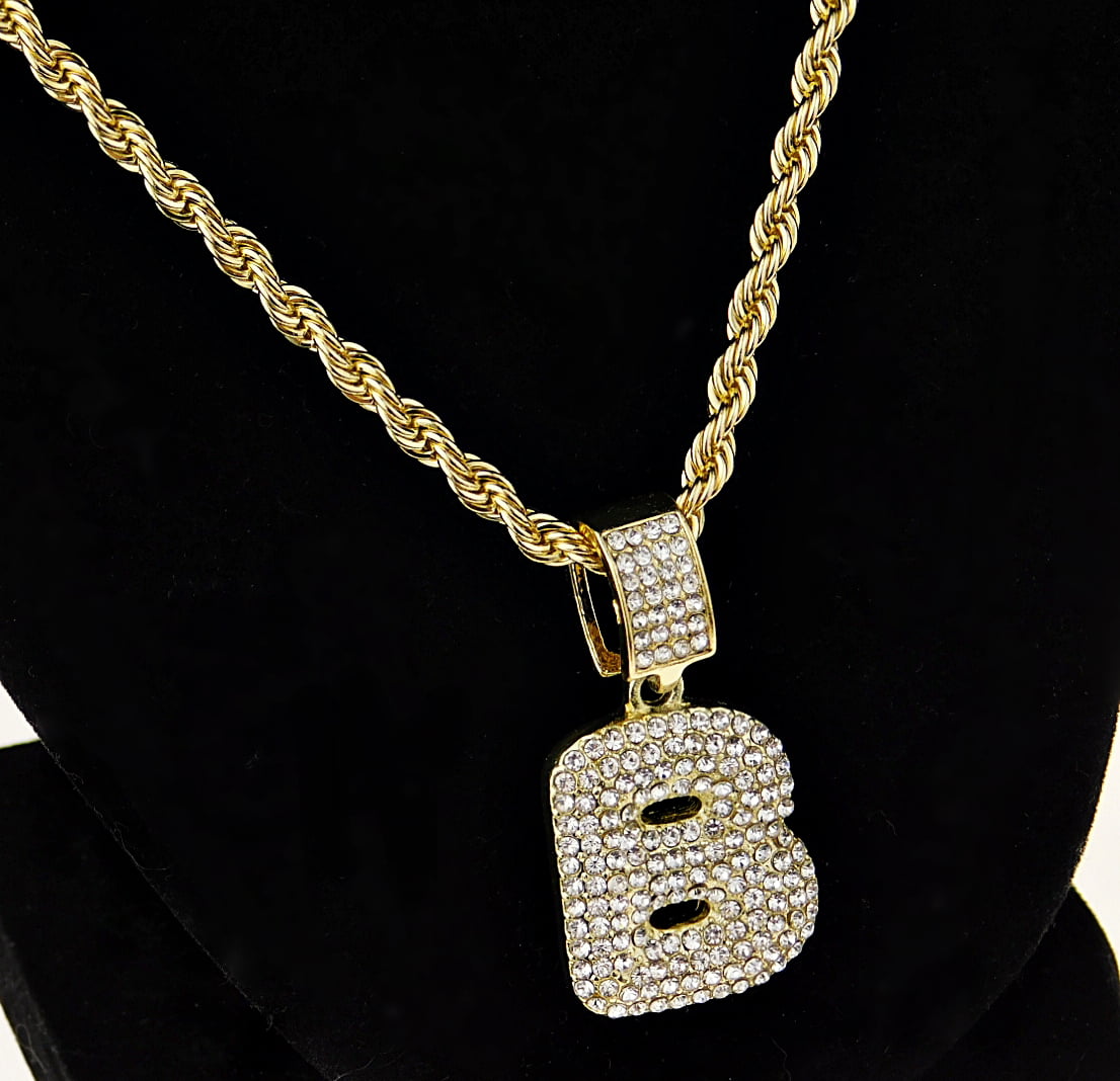 Buy One Gram Gold Heart Shape 'B' Letter Dollar with Short Chain Online