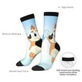 thumbnail image 4 of Silaia Bluey Print Adult Socks, Athletic Socks, Mens and Womens Crew Cushion Socks,Work Athletic Running Socks,Casual Breathable Socks, 4 of 6