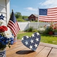 thumbnail image 4 of Chmadoxn 4th of July Decorations,Patriotic Decorations Patriotic Wooden Heart Americanas Decor Independence Day Table Centerpiece 4th Of July Crafts Wood, 4 of 6