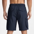 thumbnail image 6 of Stamzod Cargo Shorts for Men Elastic Waist Summer Casual Work Short with Multi Pocket Mens Clothes Navy L, 6 of 8