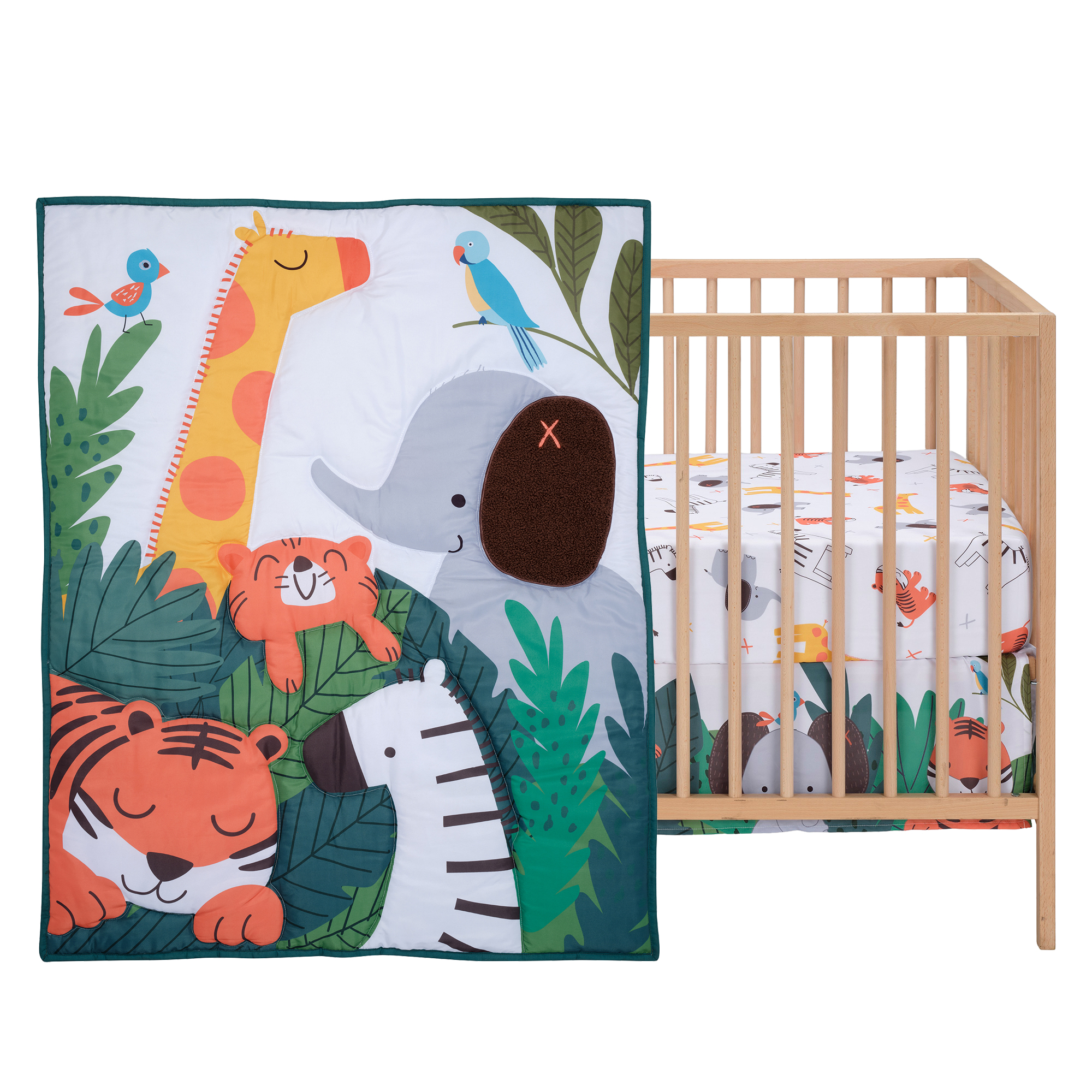 Bedtime Originals Lollipop Jungle 3-Piece Baby Nursery Crib Bedding Set