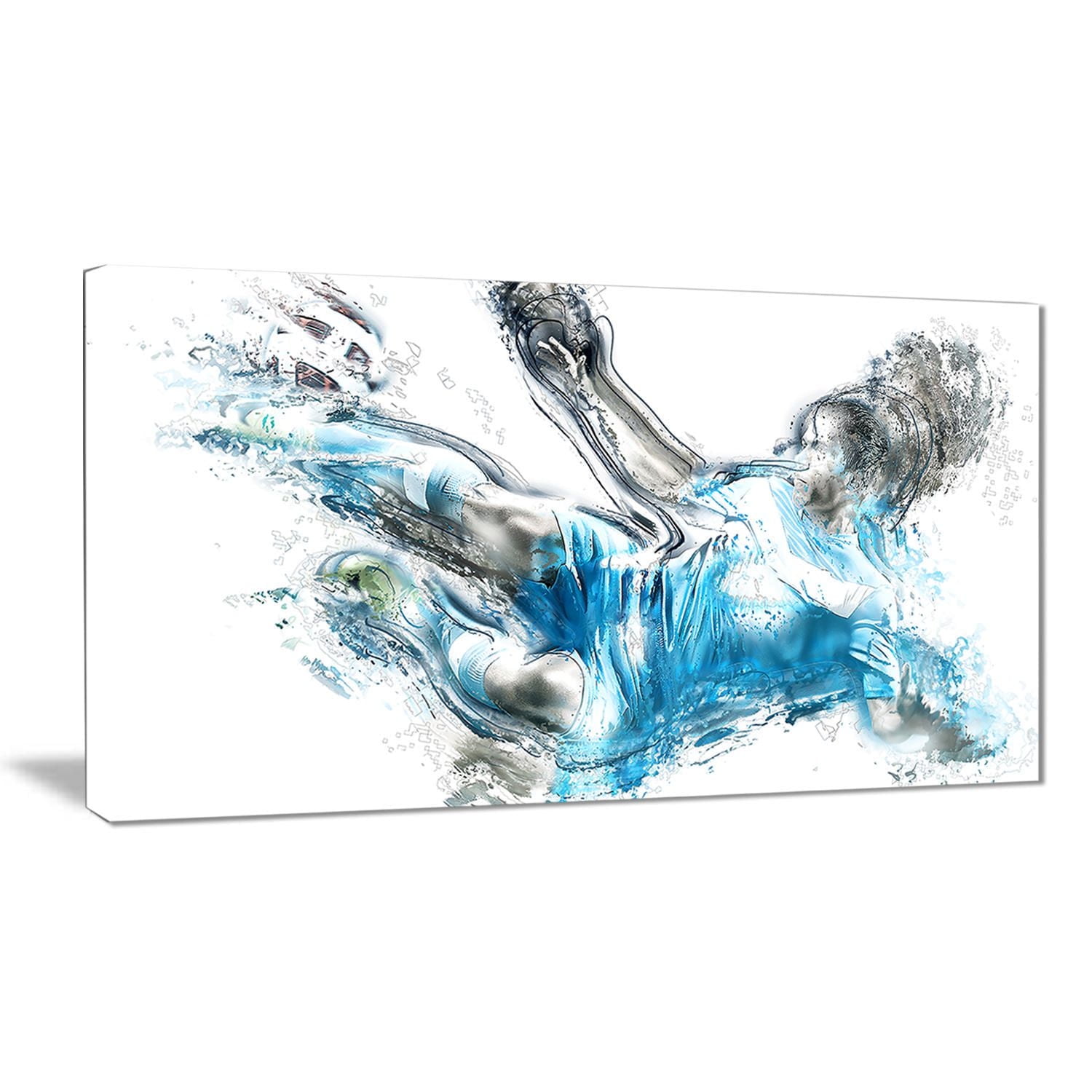 Design Art Soccer Power Kick Canvas Wall Art