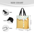 thumbnail image 3 of Wukai White Ice Cream Print Reusable Grocery Bag Shopping Bags with Zipper Shoulder Shopping Handle Bag Suitable for Outdoor Convenient Daily Bag, 3 of 8