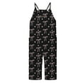 thumbnail image 6 of HXWCHs Girls' floral palazzo pants Romper With Bow Print Loose Fit Comfortable Playwear Stylish Pocket Design Soft Breathable Fabric Black 9-10Years, 6 of 6