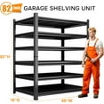 thumbnail image 2 of 82''H Garage Shelving Heavy Duty Garage Storage Shelves, 3000 LBS Adjustable 6 Tier  Shelving Unit, Metal Utility Shelf for Basement, Warehouse and Workshop (82''Hx46''Wx16''D, Black), 2 of 11
