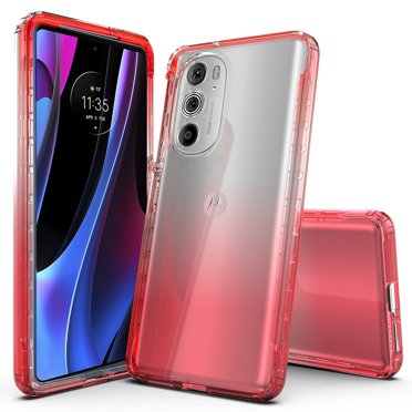 PaletteShield TPU Phone Case + Tempered Glass For Motorola Edge+ 2022/2023 & Edge 5G UW - Clear Bumper With Butterfly Design
