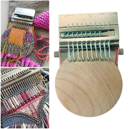 Kleine Loom-Speedweve Type Weave Tool, DIY Darning Gereedschap met Plastic Schijven 14/28/42 Haken, Houten Handige Darning Machine Loom Mini Regenboog Weven Loom Multi-Craft Vlechten Patching Machine