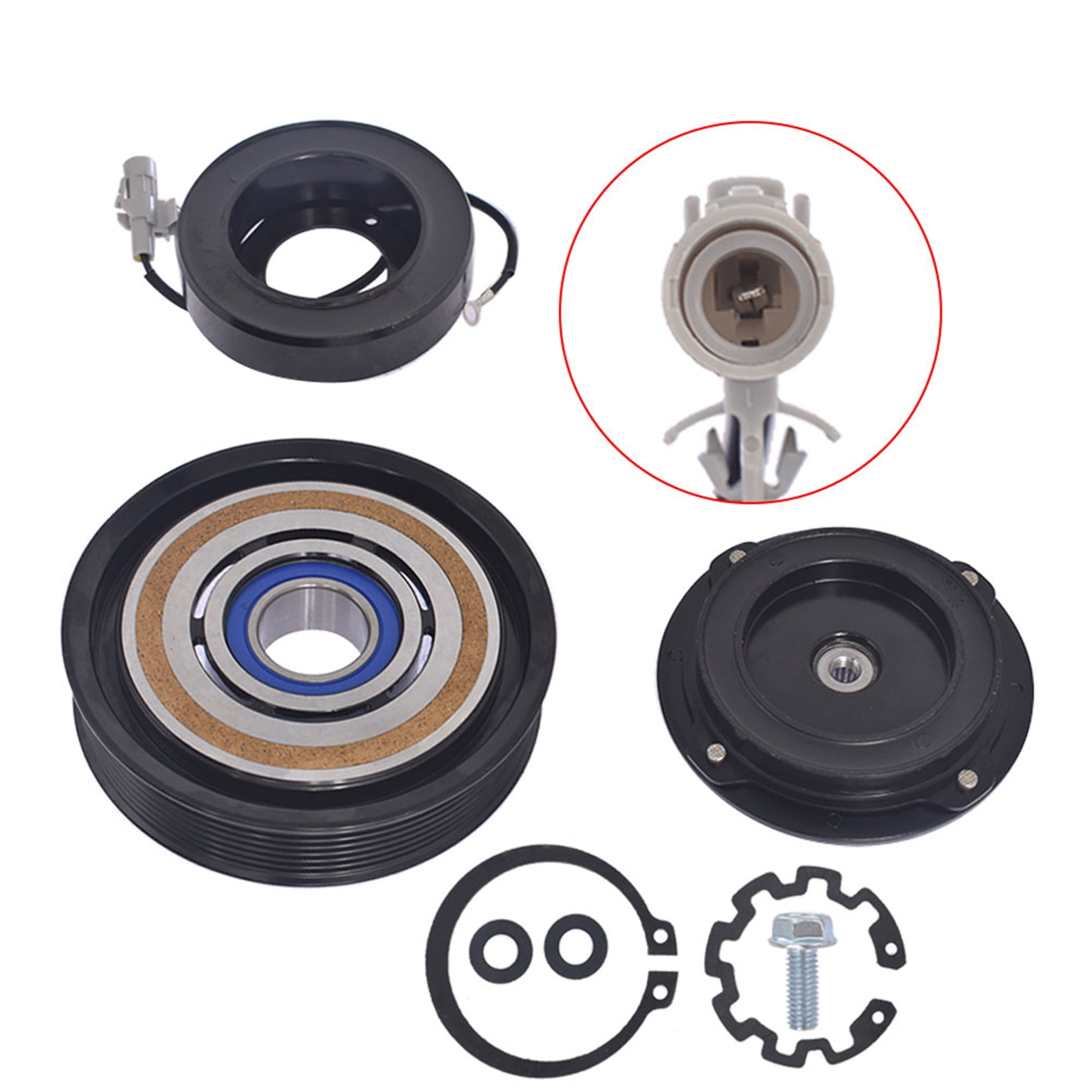 FOR Dodge Ram 1500 8 CYL 5.7L 10S17E 2003 2004 2005 2006 2007 2008 AC Compressor Clutch Kit PULLEY, BEARING, COIL, PLATE 