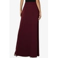 thumbnail image 2 of TheMogan Women's S~3X Drawstring Waist Pocket Drapey Jersey A-Line Long Maxi Skirt, 2 of 7