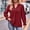Red, variant on Oplxuo Women's Elegant Jacquard Blouse 2025 Fall Swiss Dots Loose Plain V Neck Long Sleeve Work Tops for Office Lady