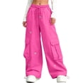 thumbnail image 3 of Bovxnpu Girls Summer Wide Leg Pants Solid Girls Summer Thin Bow Elastic Waist Wide Leg Casual Sports Pants, 3 of 7