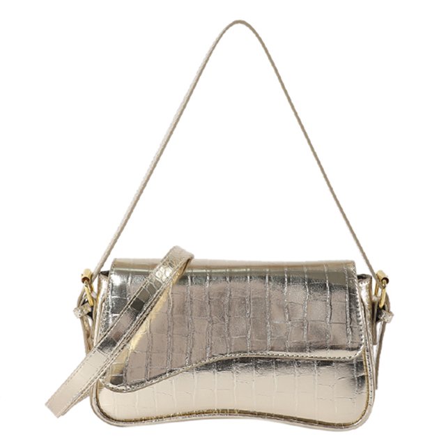 Bolso de hombro para mujer de uso diario Bolso de hombro clásico Patrón de piedra de PU de gran capacidad